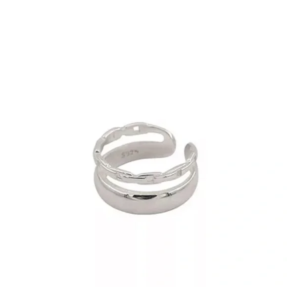 ⚡️Insta double ring layer sterling silver ring open ring - Picture 3 of 5